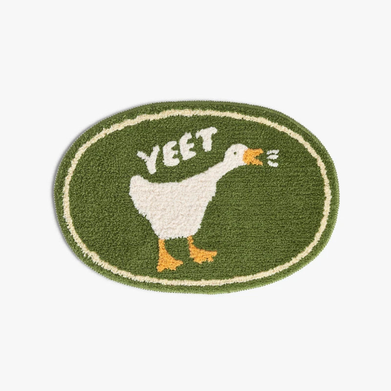 tapis vert blanc ovale canard yeet moderne antidérapant absorbant eau chambre bain vestibule doux