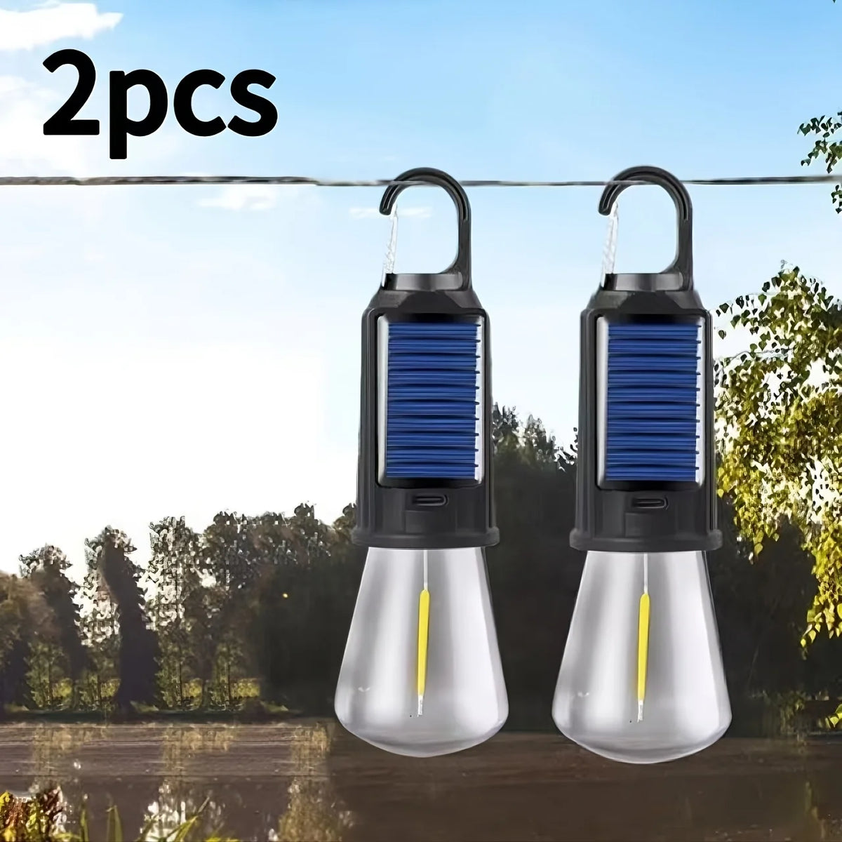 lampe camping vintage rechargeable led noir transparent camping outdoor ambiance lumière
