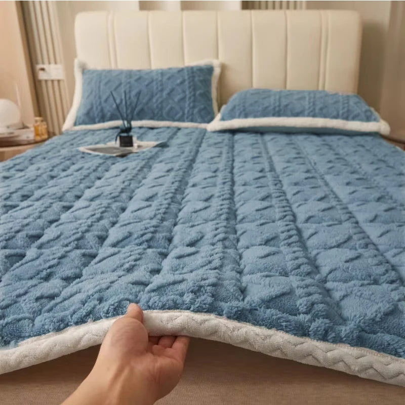 couverture automne hiver polyester vert clair motif géométrique douce adhésifs lits simples épaisses réglables