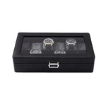 boîte rangement montres velours noir cadenas moderne 12 places storage watch box black velvet