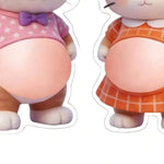 autocollants animaux compagnie dessin animé rose orange blanc violet jeunes enfants adolescents téléphone laptop