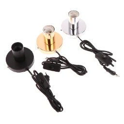 support lampe moderne noir blanc doré argenté rond lisse opacité câble prise us plug