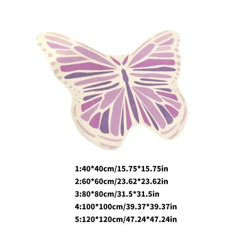 tapis moderne papillon géométrique blanc violet bleu vert jaune rose adhésif salon chambre