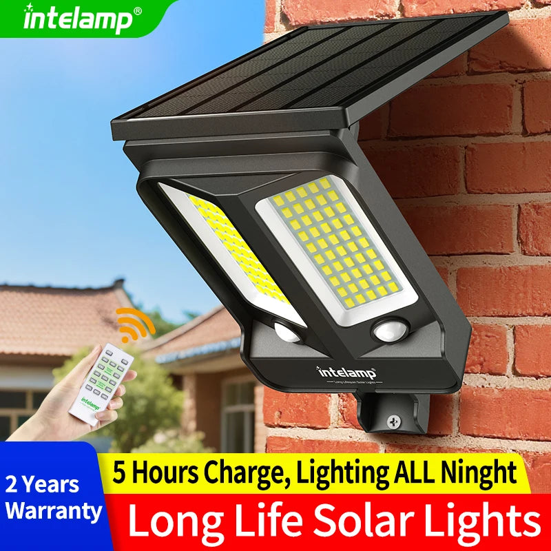 lampe solaire détecteur mouvement ip65 étanche moderne panneau solaire led noir