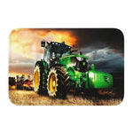 tapis sol entrée décoratif tracteur agricole fleurs welcome moderne antidérapant polyester vert jaune