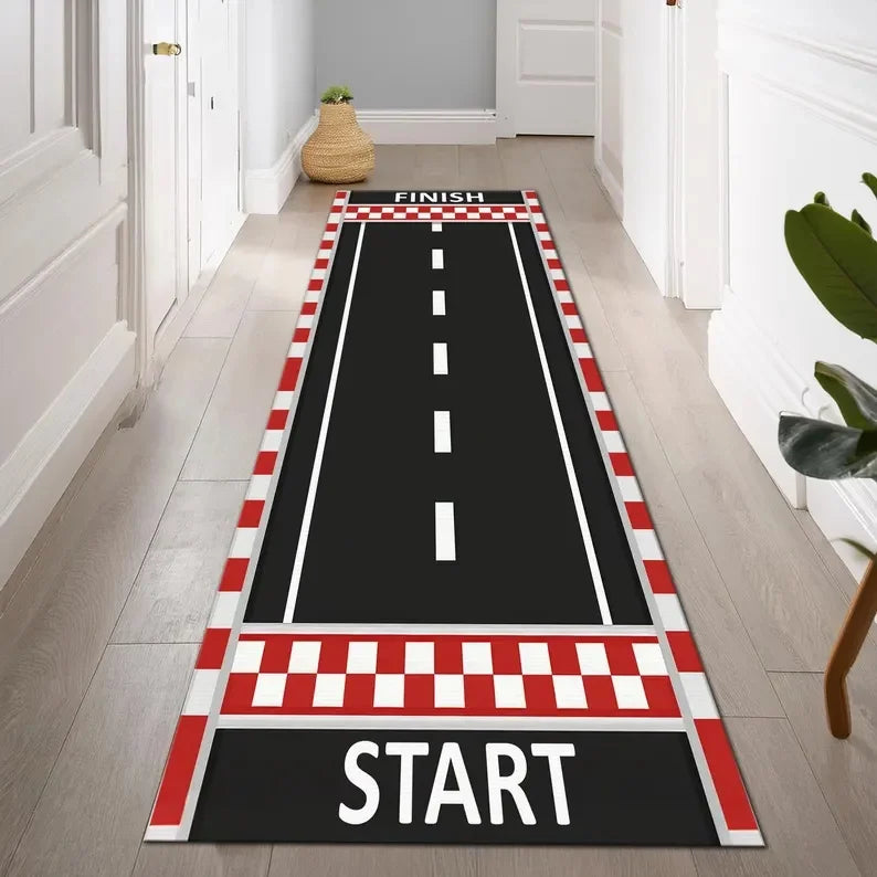 tapis moderne avions route fleurs vert gris blanc chambre décoration extérieur