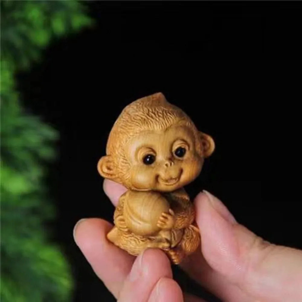 statuettes animales sculptées détaillées zodiaque naturel brun clair artisanal figurines individuelles opaques