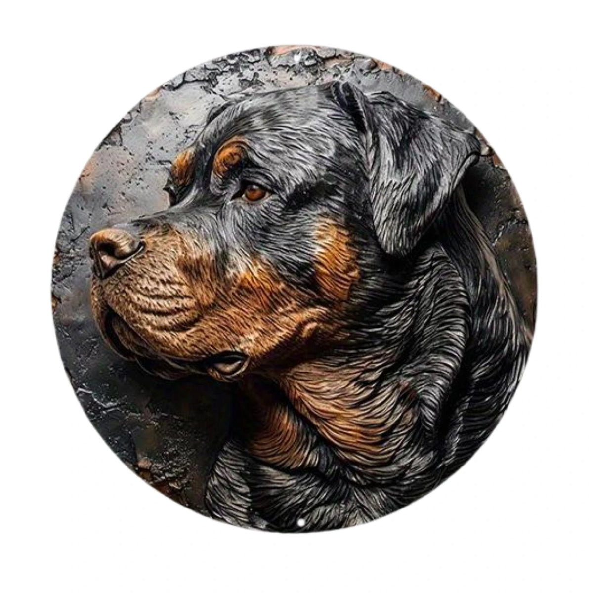 décoration murale plaque chiens relief artisanal clips métalliques couleur marron noir