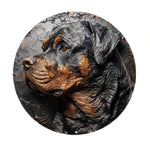 décoration murale plaque chiens relief artisanal clips métalliques couleur marron noir