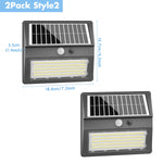 lampe solaire murale 130 led ip65 waterproof noir moderne