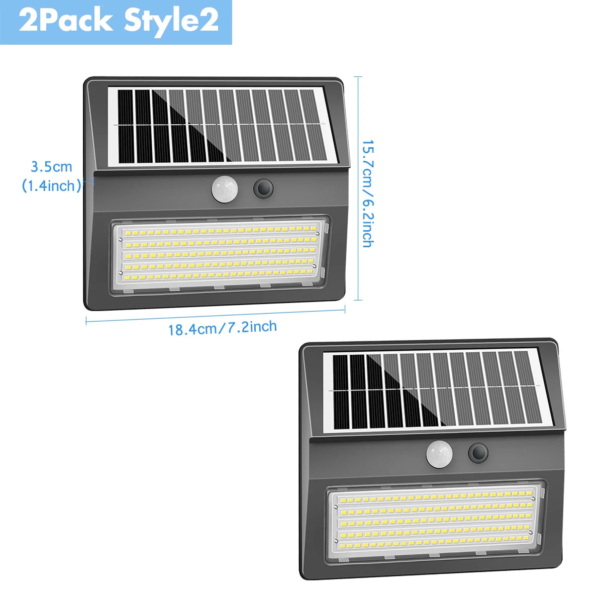 lampe solaire murale 130 led ip65 waterproof noir moderne