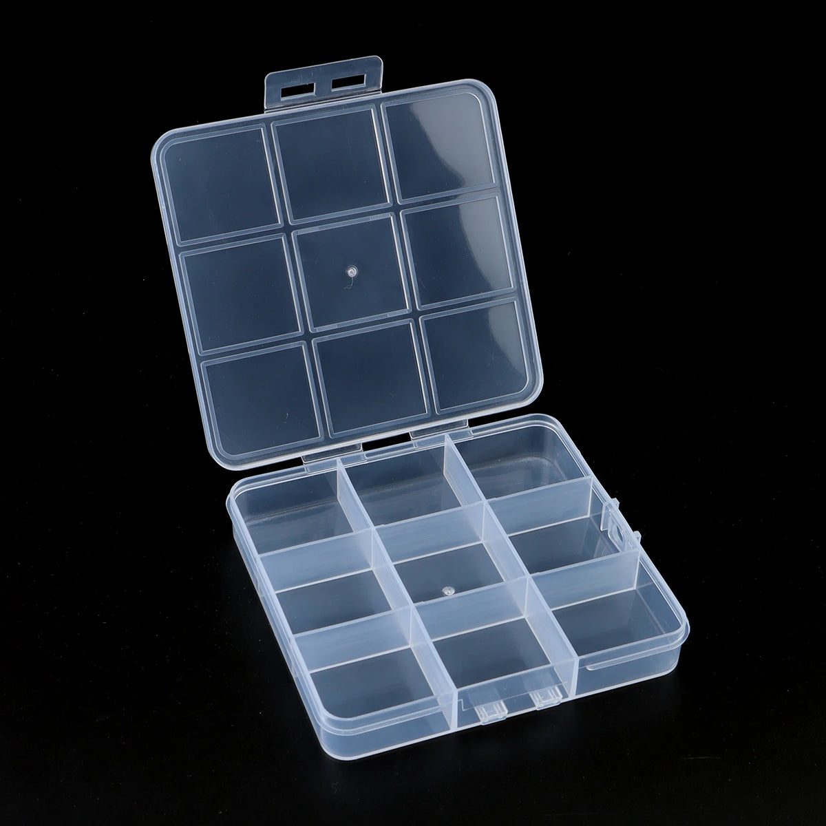 boîte rangement transparente bijoux compartiments clips modernes organisation outils bricolage artisanat