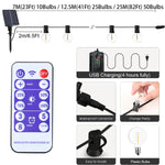 guirlande lumineuse solaire led transparente moderne 10m 21 ampoules clips extérieure jardin fête noël