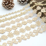 ruban dentelle fleurs nœuds beige clair décoratif polyester soluble eau tricot bricolage partenaire longueur
