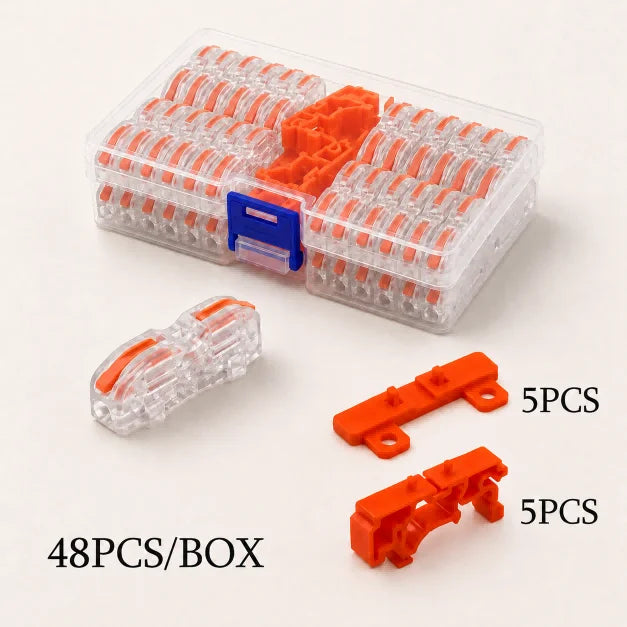 connecteurs electrique orange gris 21 pieces barrettes fixation 8mm 14mm pris courant rechargeable box