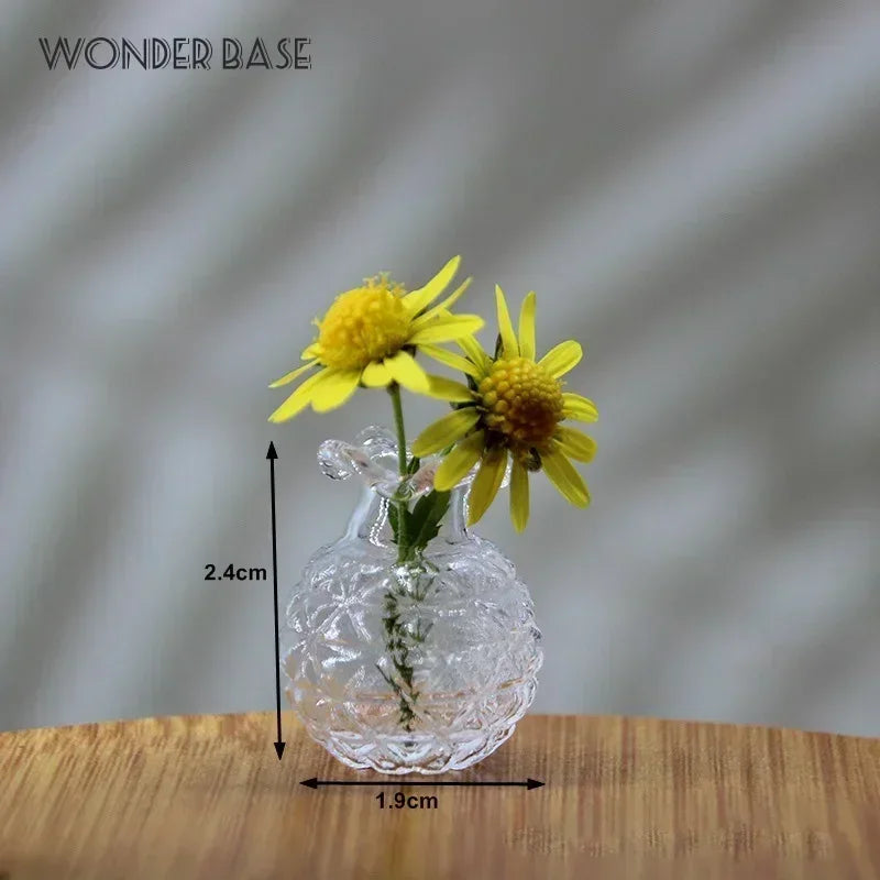 vases verre moderne transparent rayures verticales fleurs artificielles ornement maison