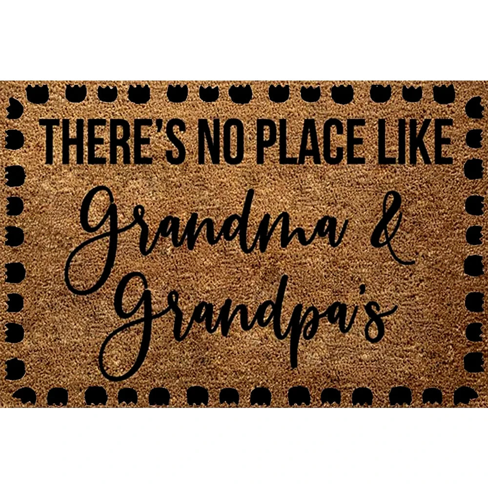Paillasson caoutchouc antidérapant grand format motif grand-mère