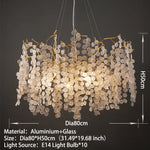 Suspension lumineuse moderne dorée transparentes branches salon chambre