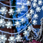 guirlande lumineuse flocons neige bleu blanc multicolore hivernale festive decorative chambre salon festivités