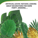 feuilles artificielles tropicales vert doré décoration moderne mariage anniversaire extérieur verte naturelle ludaua hawaïen