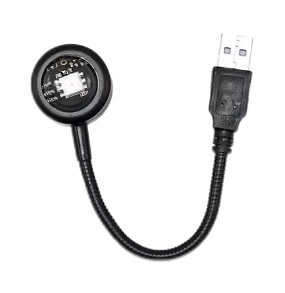 lampe led flexible noir lentille transparente minimaliste câble usb ambiancé moderne