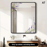 miroir moderne floral adhésif autoamovible blanc doré noir vert rose jaune violet