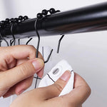 boucles rideau or noir blanc moderne adhésif set accessoire métal 12pcs visible track