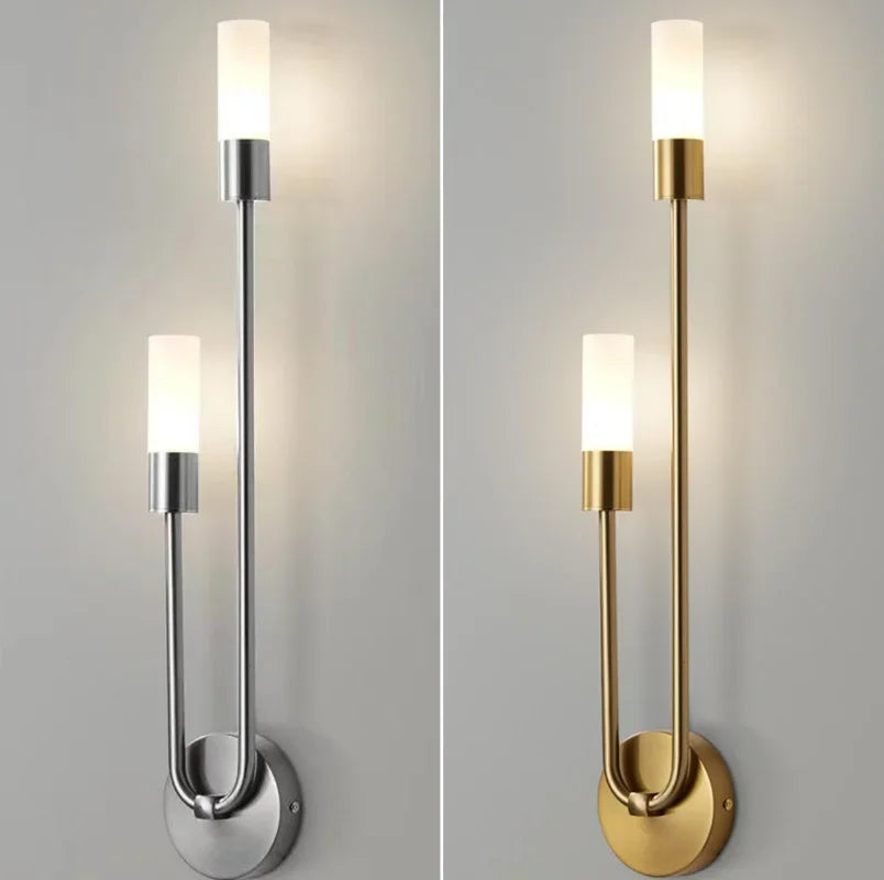applique murale moderne or argent lumiere led fixee mur minimaliste chambre cuisine salon entrée