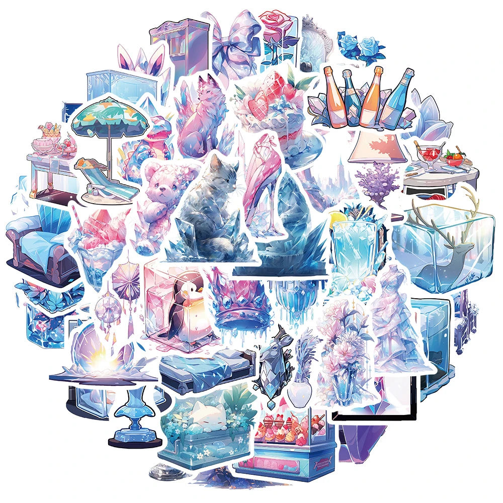 sticker illustration artistique enfants adolescents stickers animaux fantastiques opaques pvc