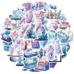 sticker illustration artistique enfants adolescents stickers animaux fantastiques opaques pvc