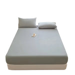 drap housse taies oreiller tissu lisse couleur blanche bleu rose moderne minimaliste élastique queen