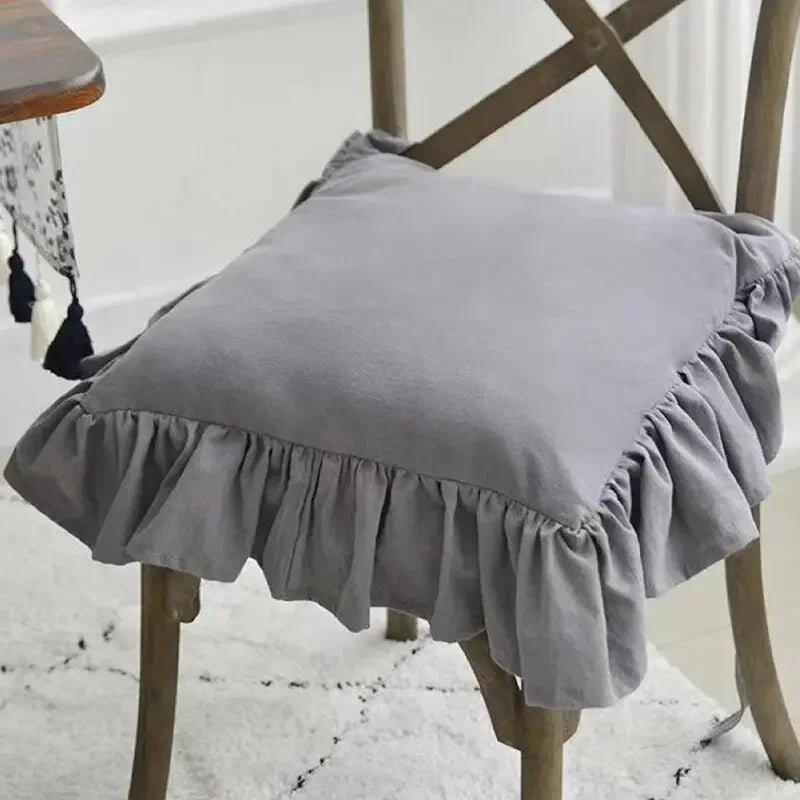 housse chaise blanche coton douce rustique chic décorative amovible lavable 40x40cm 45x45cm 50x50cm