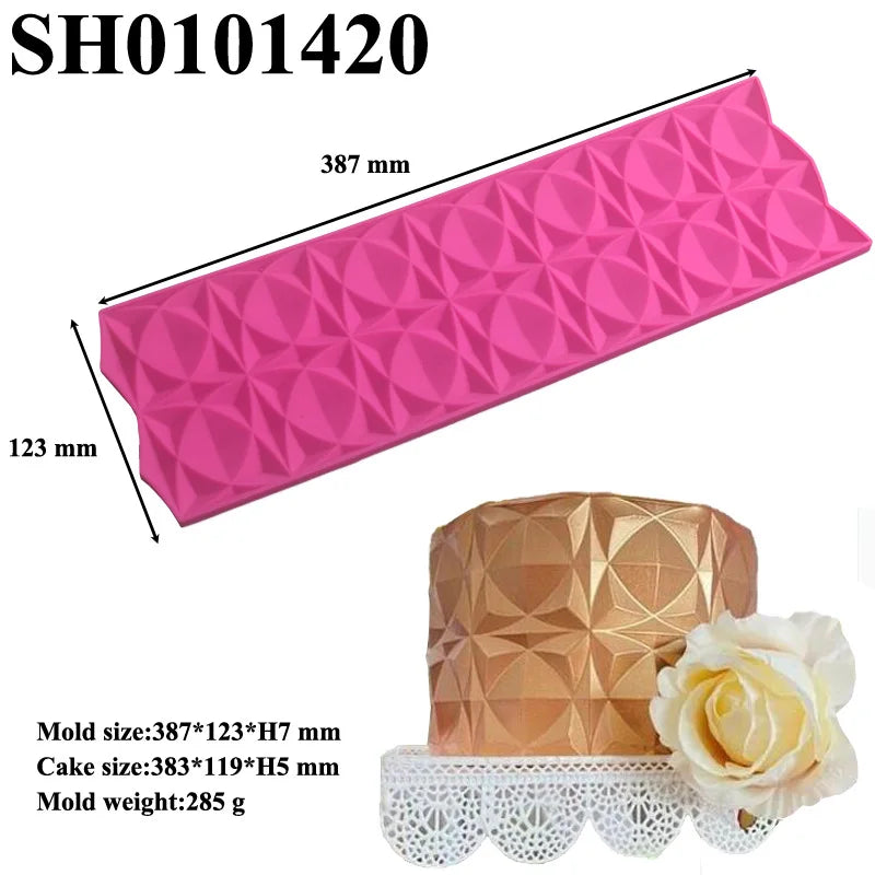 moules silicone gâteau dentelle origami bordure fondant deco pâtisserie triangles floral modernes