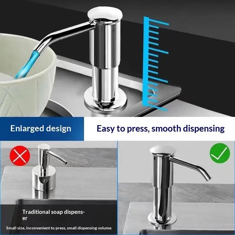 distributeur savon liquide chrome moderne fixations vis sans piece inclusion