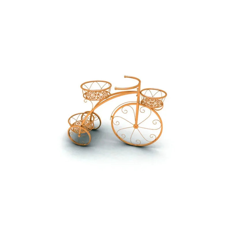 Support de fleur vélo en fer forgé bleu