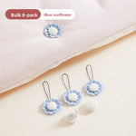fixations couverture fleurs tournesols rose bleu beige blanc floral mignon texturées aiguille coud crochet