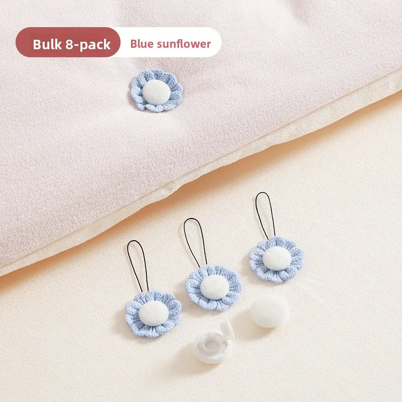 fixations couverture fleurs tournesols rose bleu beige blanc floral mignon texturées aiguille coud crochet