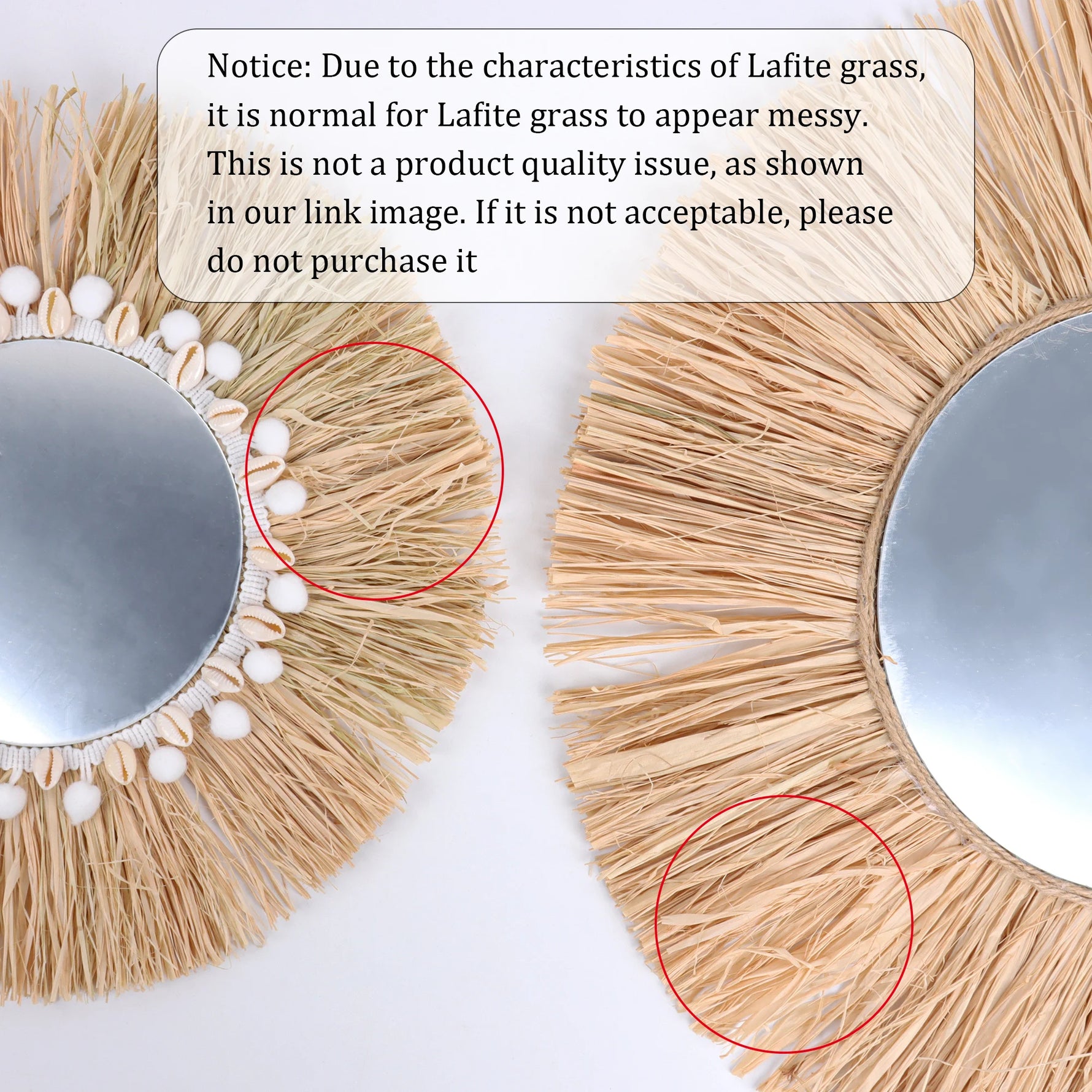 Miroir rond macramé pour salon romantique