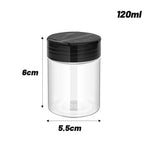bouteille épices transparente plastique noir rangement condiments cuisine moderne pot assaisonnement poudre liquide liquide