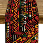nappe lin géométrique africain noire rouge verte festive décoration intérieure moderne ethniqueversible