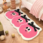 tapis polyester antidérapant imperméable motifs animaux floraux rouge rose vert noir blanc enfantin mignon