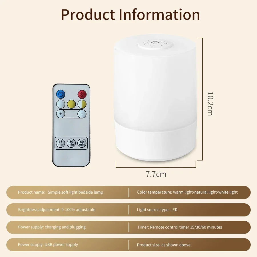 lampe chevet tactile ajustable blanc moderne minimaliste rechargeable sans fil interruption nocturne chambre
