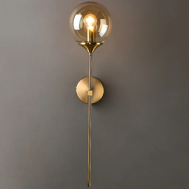 lampe murale moderne or métallique sphérique brillante oeilletsSizeMode fixation ampoule