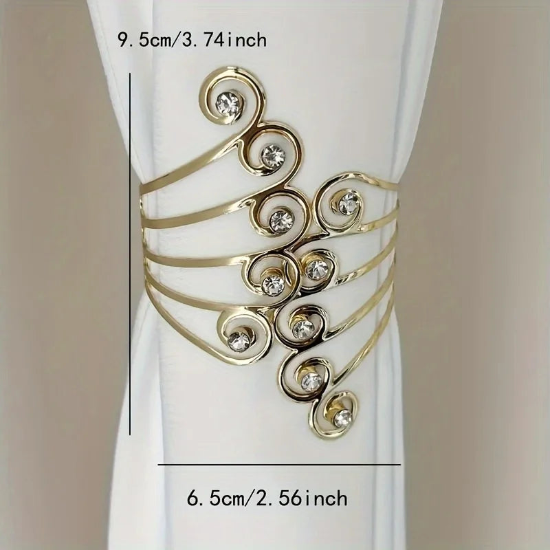 bracelet élégant or argent strass spirales fermoir vintage métal moderne