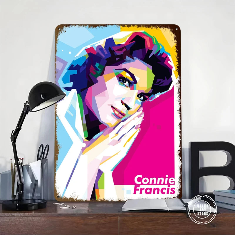 plaque métallique personnalisée pop art multicolore moderne pré perçus dimension 40x30cm