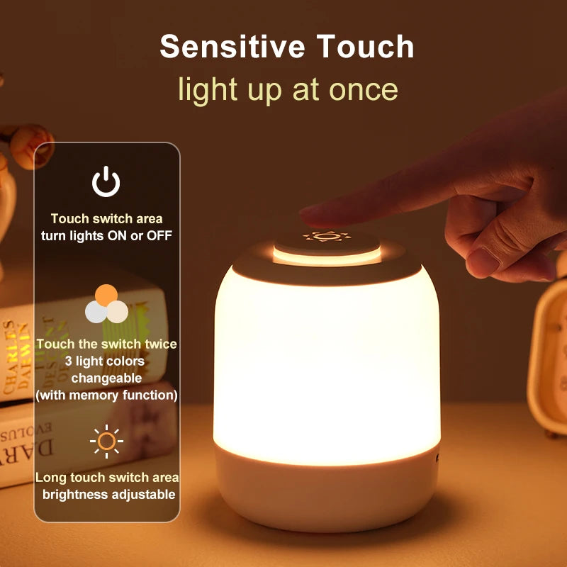 lampe table rechargeable usb led blanc gris tactile moderne sans fil urgence chambre bébé