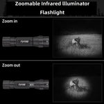 lampe poche infrarouge rechargeable zoom led 850nm 940nm vision nocturne tactique chasse