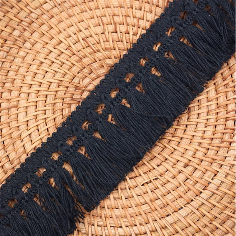 ruban macramé franges boho vert eau bleu marine orange noir blanc artisanal