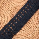 ruban macramé franges boho vert eau bleu marine orange noir blanc artisanal