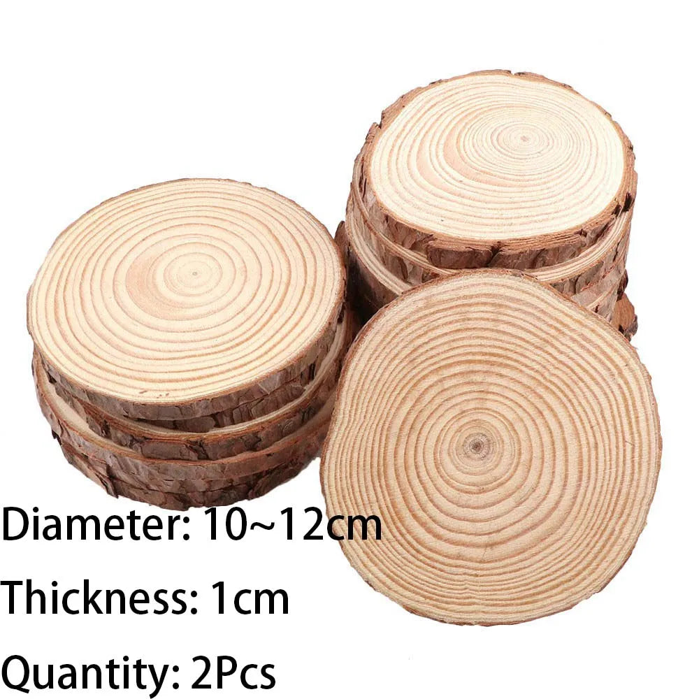 tranches bois naturel marron clair décoration peinture 16cm diamètre rustic artisanal